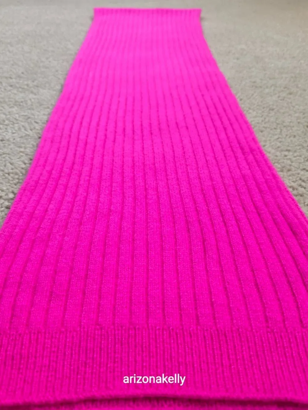 NWOT Talbots Ribbed Cashmere Scarf HOT PINK